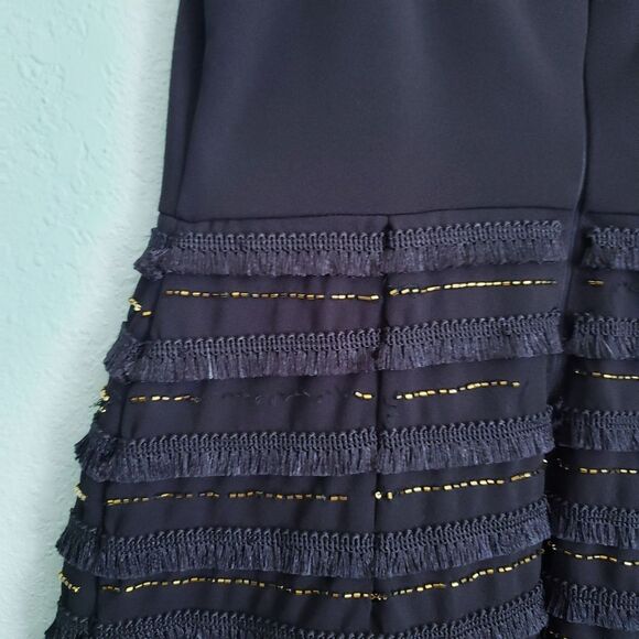 Marina Black Bead and Fringe Gatsby Mini Dress - Picture 11 of 12